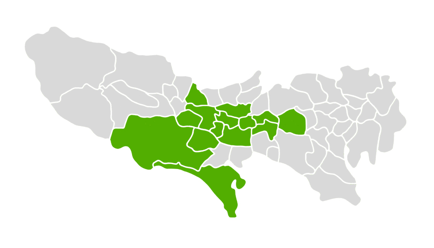 京都、埼玉県、神奈川県の広範囲に対応